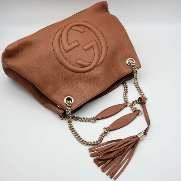 100% Authentic Gucci GG Soho on Chain Medium Shoulder Bag - Picture 5 of 16